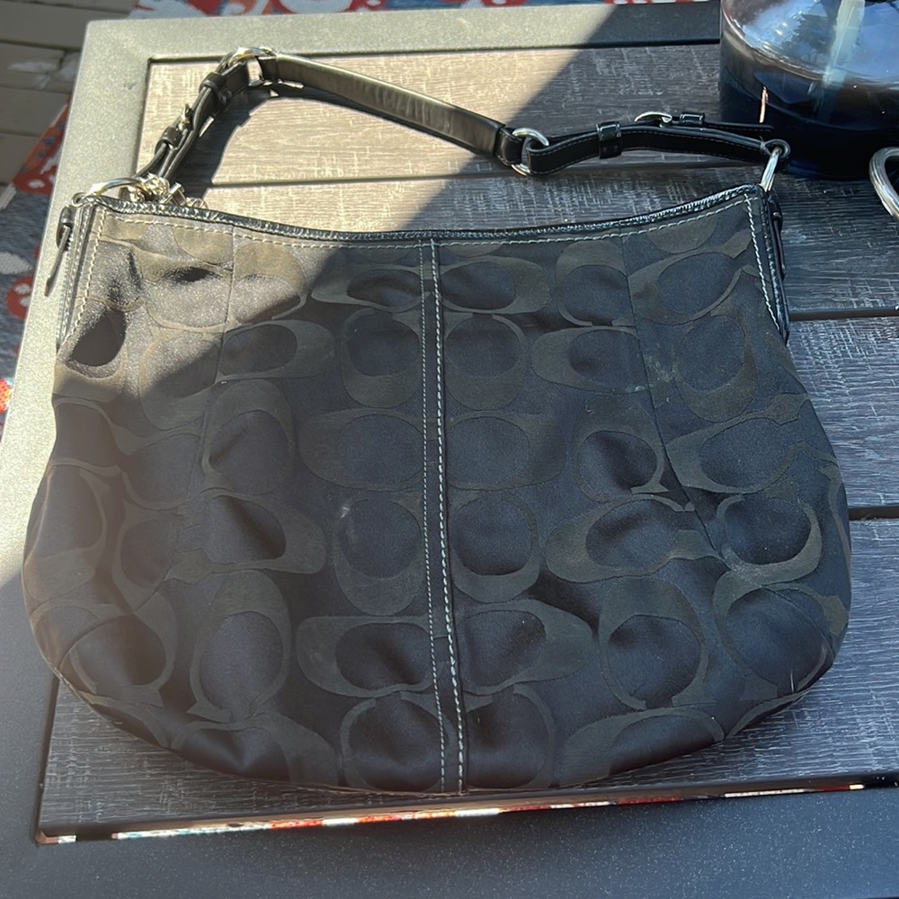 Genuine Coach Purse - Black on Black - Picture 2 of 6